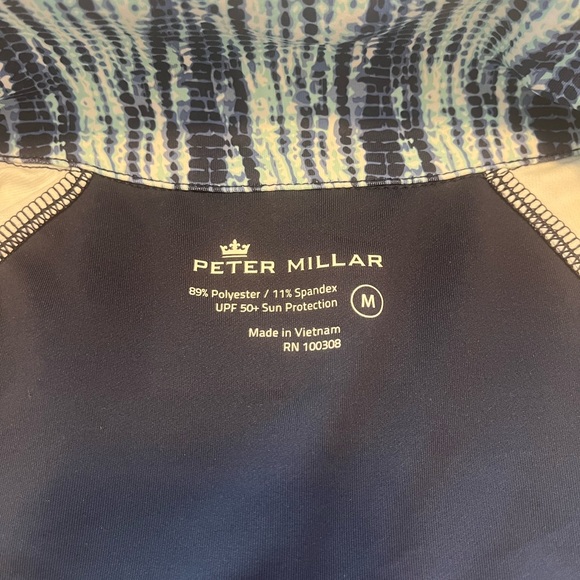 Peter Millar Women’s Blue Print Full Zip Sunblock SPF 50 Golf Swim Jacket M - Picture 11 of 13